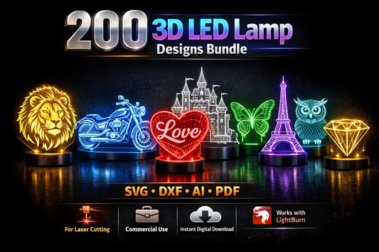 200 3D LED Lamp Design Bundle