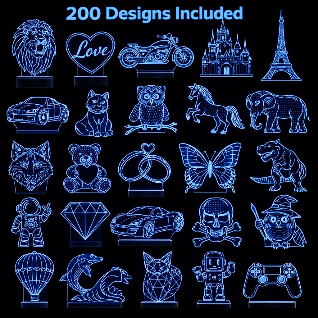 200 3D LED Lamp Design Bundle